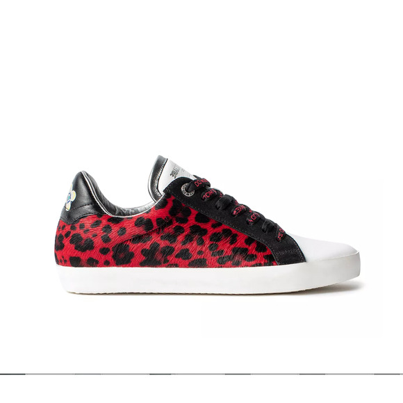 Zadig & Voltaire Shoes - Zadig & Voltaire Women's Red Leopard-Print Sneakers Sz 37